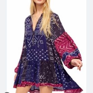 NWT Free People Shibory Tunic Dress Large